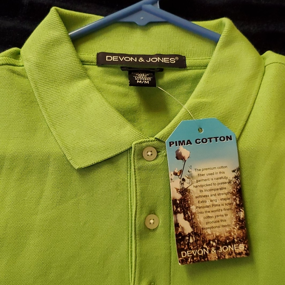 Devon & Jones Pima Cotton Light Green Polo
